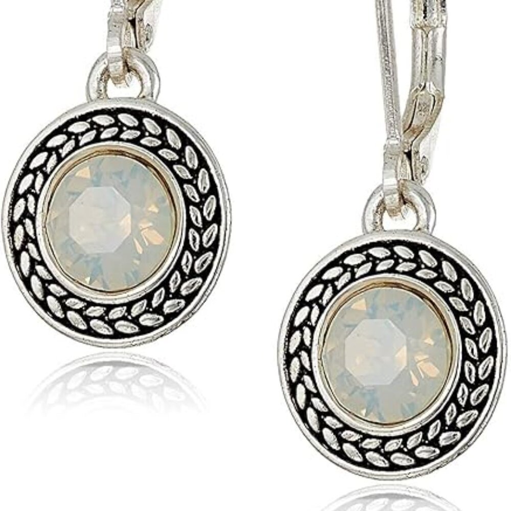 Stainless Steel White Crystal Earrings